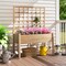 47 Inch Raised Wood Planter with Lattice Trellis and Drainage Holes Indoor or Outdoor Garden Bed